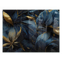 GLASPLATTE für Kamin 80x60 cm - Dunkelblau, Glas (80/60/0.4cm) - TULUP