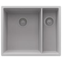 UNTERBAUSPÜLE GRANIT London Duo, 2-er set Grau 56/47 cm 1,5 Becken + Ablauf-Set ab 60er Unterschrank - Grau, Kunststoff (56/20/47cm) - Primagran