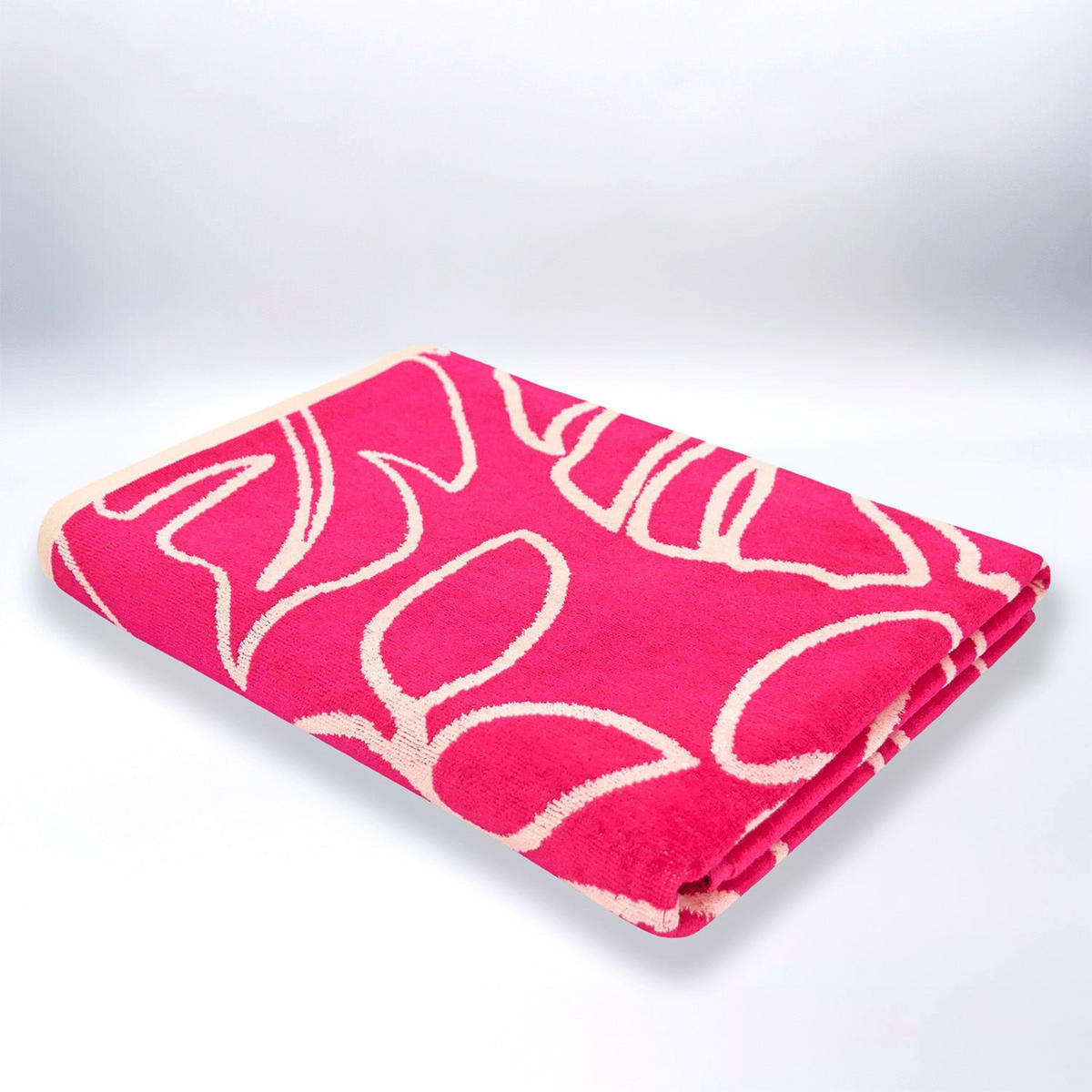 STRANDTUCH Frottee Velours Jacquard Rosa 90x170 400g/m² - Colca - Pink, Textil (170/90cm) - LE COMPTOIR DE LA PLAGE