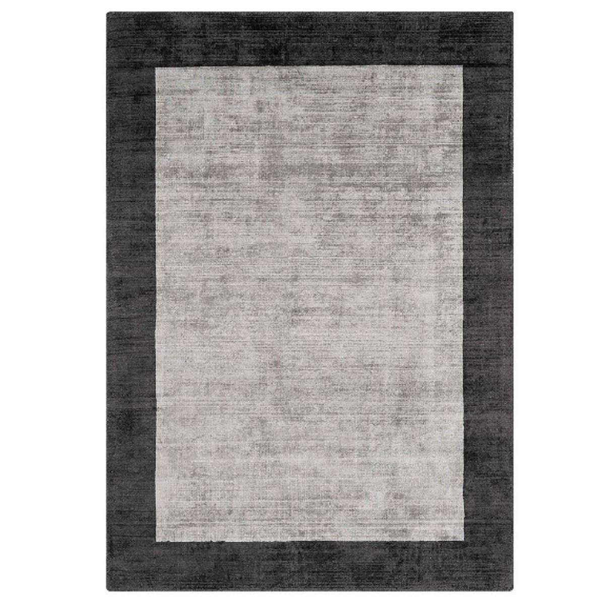 TEPPICH Einfarbiger handgefertigter mit Kanten LAME Grau 150 x 150 cm - Grau, Textil (150/150cm) - Novatrend