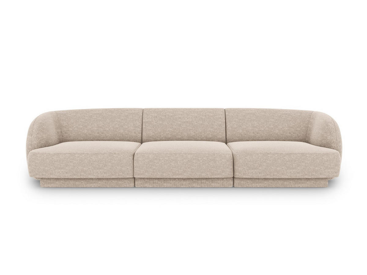 SOFA Miley aus Chenille-Stoff beige 3 Sitzplätze - Beige, Textil (90/70/255cm) - Micadoni