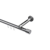 INNENLAUF-GARDINENSTANGEN-SET Siteno Santo 260 cm (geteilt in 2 x 130 cm), 1-läufig, 20 mm Ø Chrom - Chromfarben, Metall (260cm) - INTERDECO