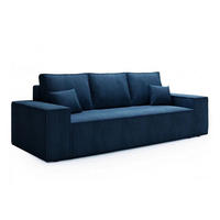 SCHLAFSOFA AGA, Sofa mit Schlaffunktion und Bettkasten, Farbe: Blau, Cordstoff - Blau, Textil (256/94/97cm) - Sepro Meble
