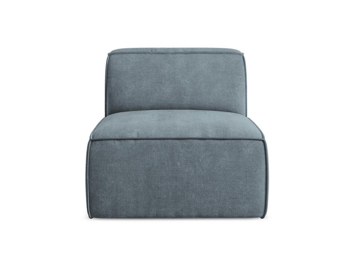 SOFAELEMENT Chenille Stoff Blau - Pastellblau/Schwarz, Holzwerkstoff/Kunststoff (80/70/102cm) - Makamii