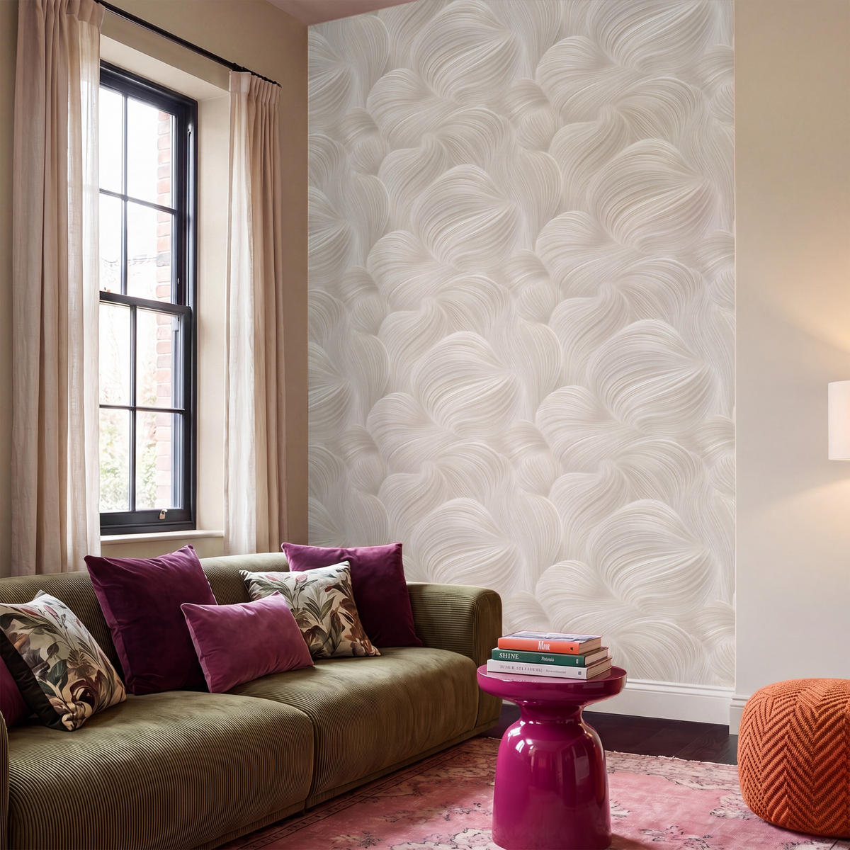 TAPETE - Lines - Ventilator - Beige - 180x300 cm - Creme, Papier (180/300cm) - OnlyWow