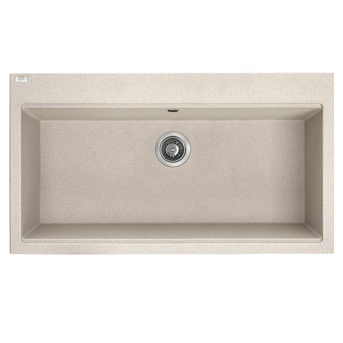 EINBAUSPÜLE TAU Beige, Einzelbecken, 50/90/21,5 cm - Beige, Stein (50/21.5/90cm) - bad land