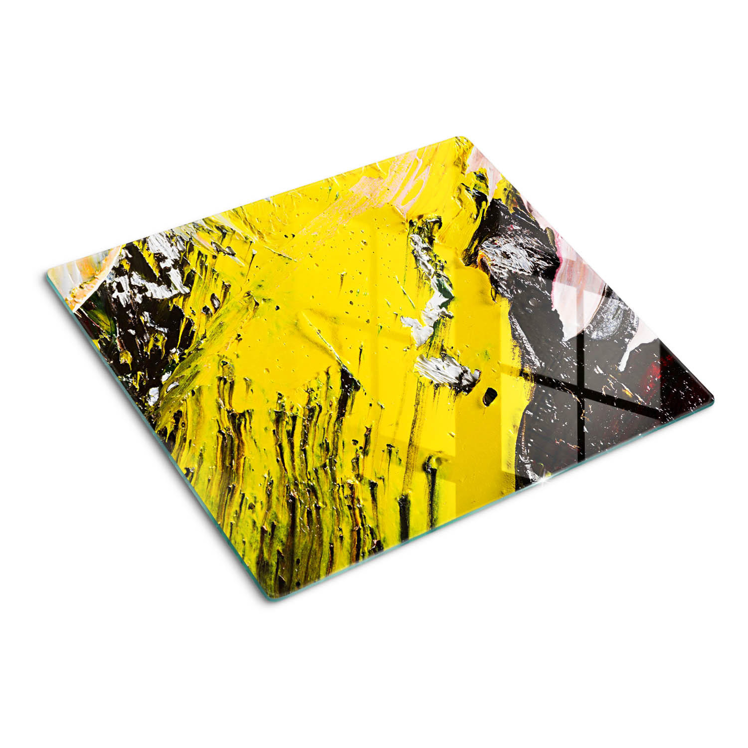 GLASPLATTE 60x52 cm Abstrakte Textur - Gelb, Glas (60/0.4/52cm) - TULUP