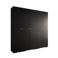 DREHTÜRENSCHRANK 236.7/250/47 5-türig - Goldfarben/Schwarz, Holz/Metall (250/236.7/47cm) - Abiks Möbel