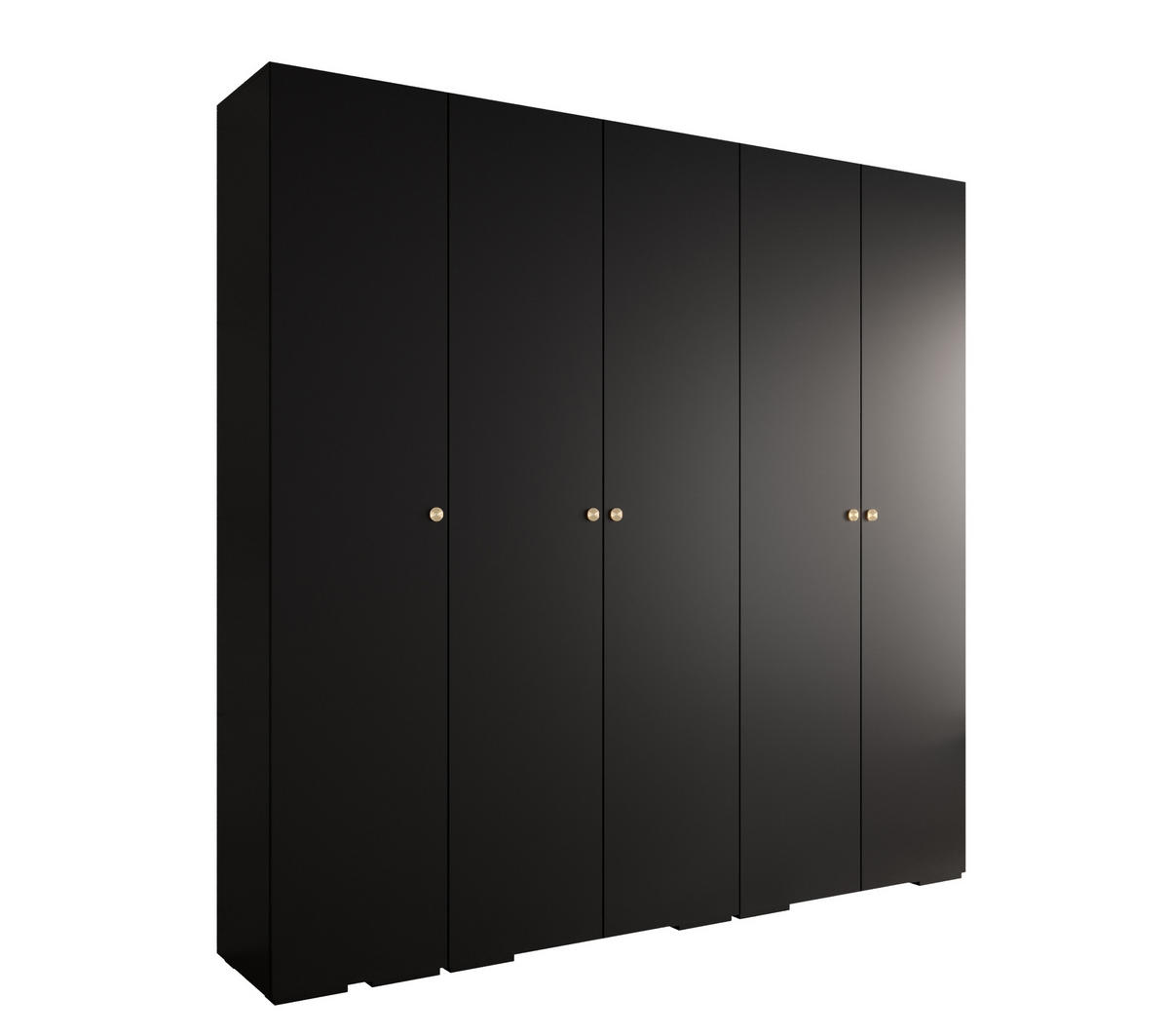DREHTÜRENSCHRANK 236.7/250/47 5-türig - Goldfarben/Schwarz, Holz/Metall (250/236.7/47cm) - Abiks Möbel