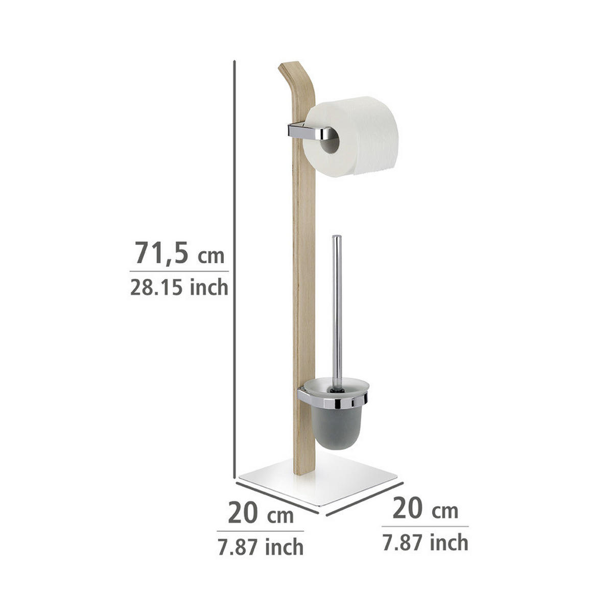 STAND-WC-GARNITUR 2-in-1 Samona Brown 20/20/71 cm - Braun, Metall (20/71/20cm) - Wenko
