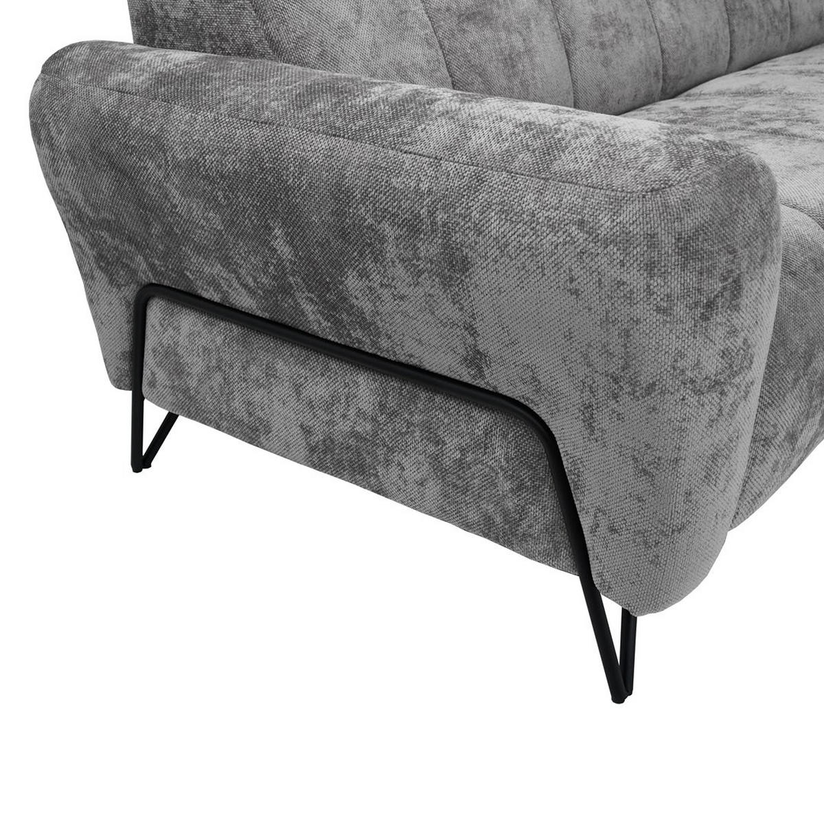 2-SITZER SOFA Volare grau - Schwarz/Grau, Textil/Metall (160/83/98cm) - Beautysofa