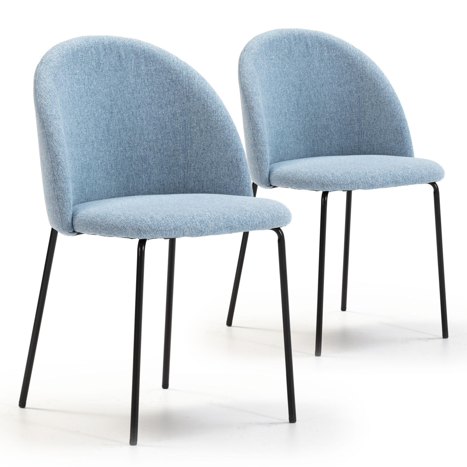 STUHL 2er-Set Kenia Blau - Blau, Textil/Metall (47/78/43cm) - VS Venta-stock