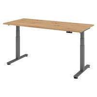 SCHREIBTISCH elektrisch XDSM 80/180/72 cm in Wildeiche/Graphitfarben - Wildeiche/Graphitfarben, Holzwerkstoff (80/180/72cm) - bümö