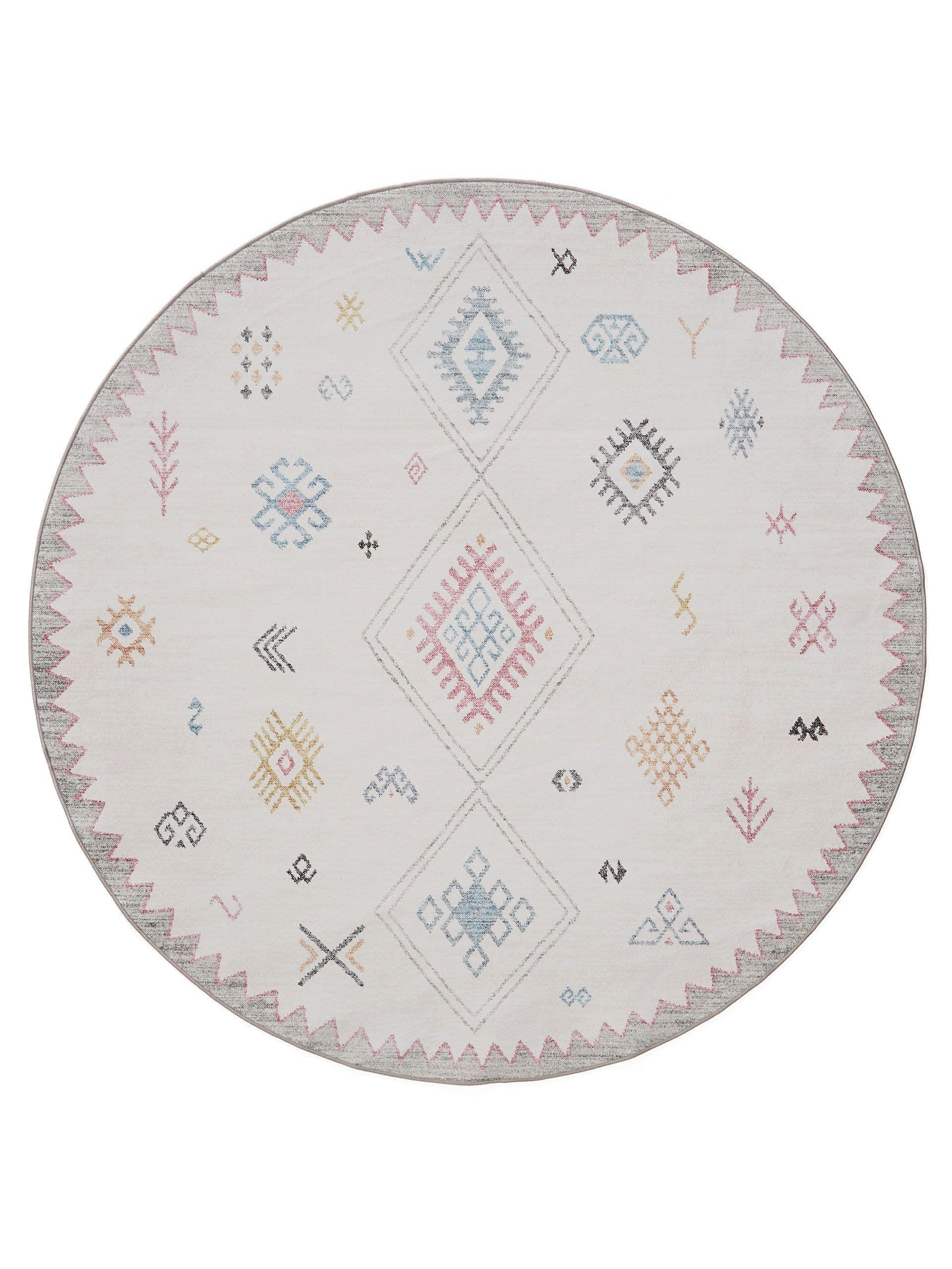 VINTAGE-TEPPICH George waschbar ø 160 cm rund - Multicolor, Kunststoff (160/160cm) - benuta