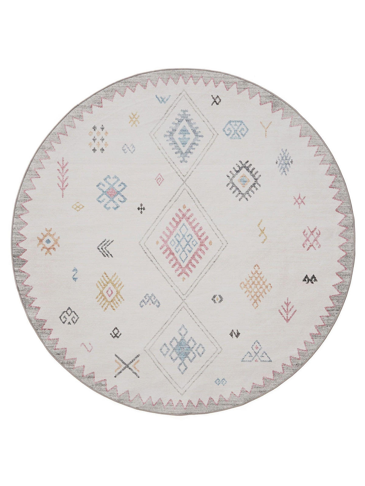VINTAGE-TEPPICH George waschbar ø 160 cm rund - Multicolor, Kunststoff (160/160cm) - benuta