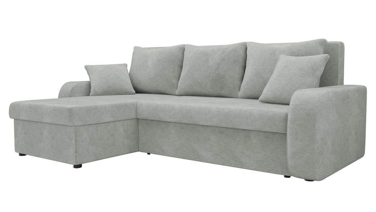 ECKSOFA Kris Lux - Hellgrau/Schwarz, Holz/Kunststoff (238/147cm) - MIRJAN24