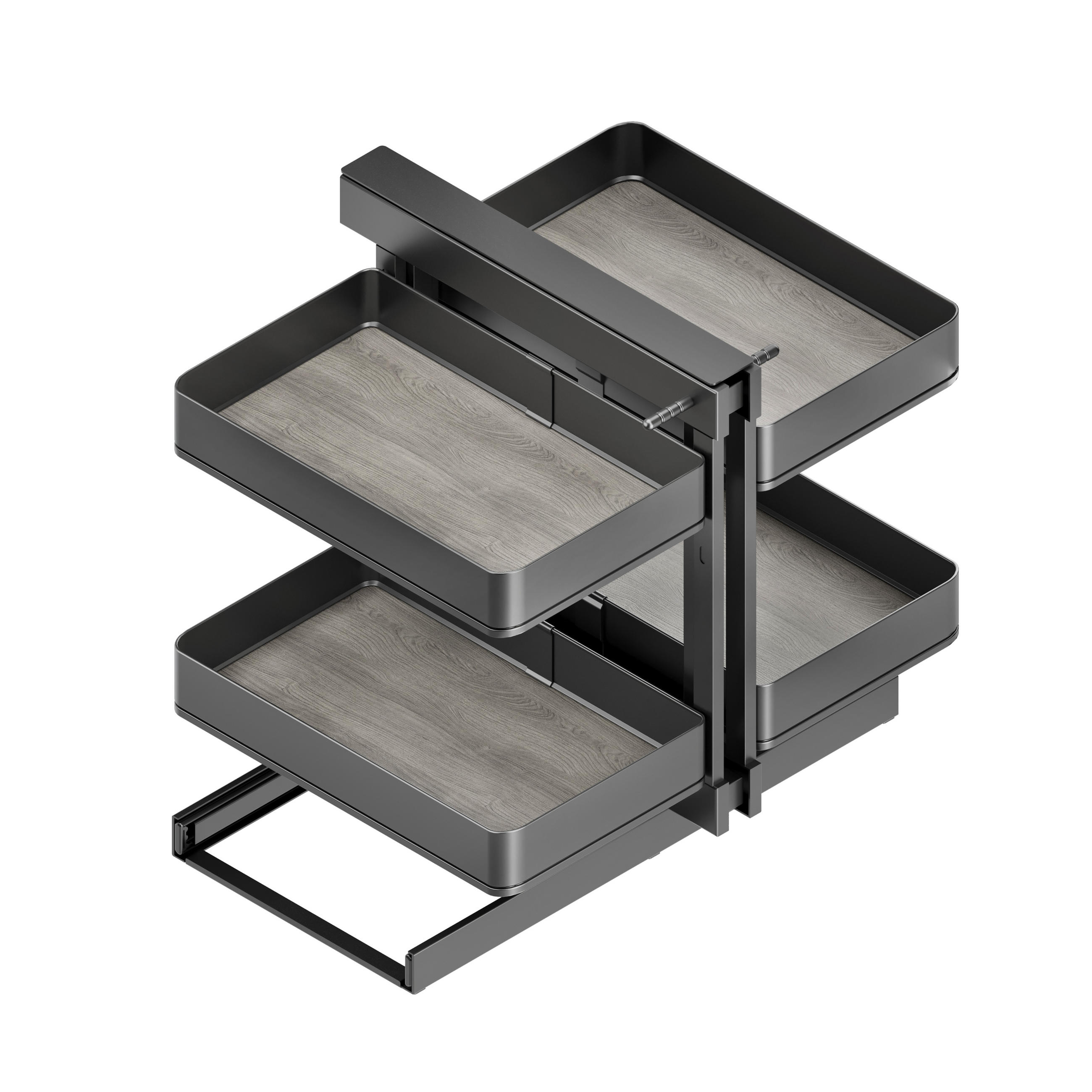 ECKSYSTEM Harmony Auszugsklapp Für Küchenmöbel Rechts/Links, Stahl Und Holz, Anthrazitgrau - Grau, Metall (48.8/57/62.6cm) - EMUCA