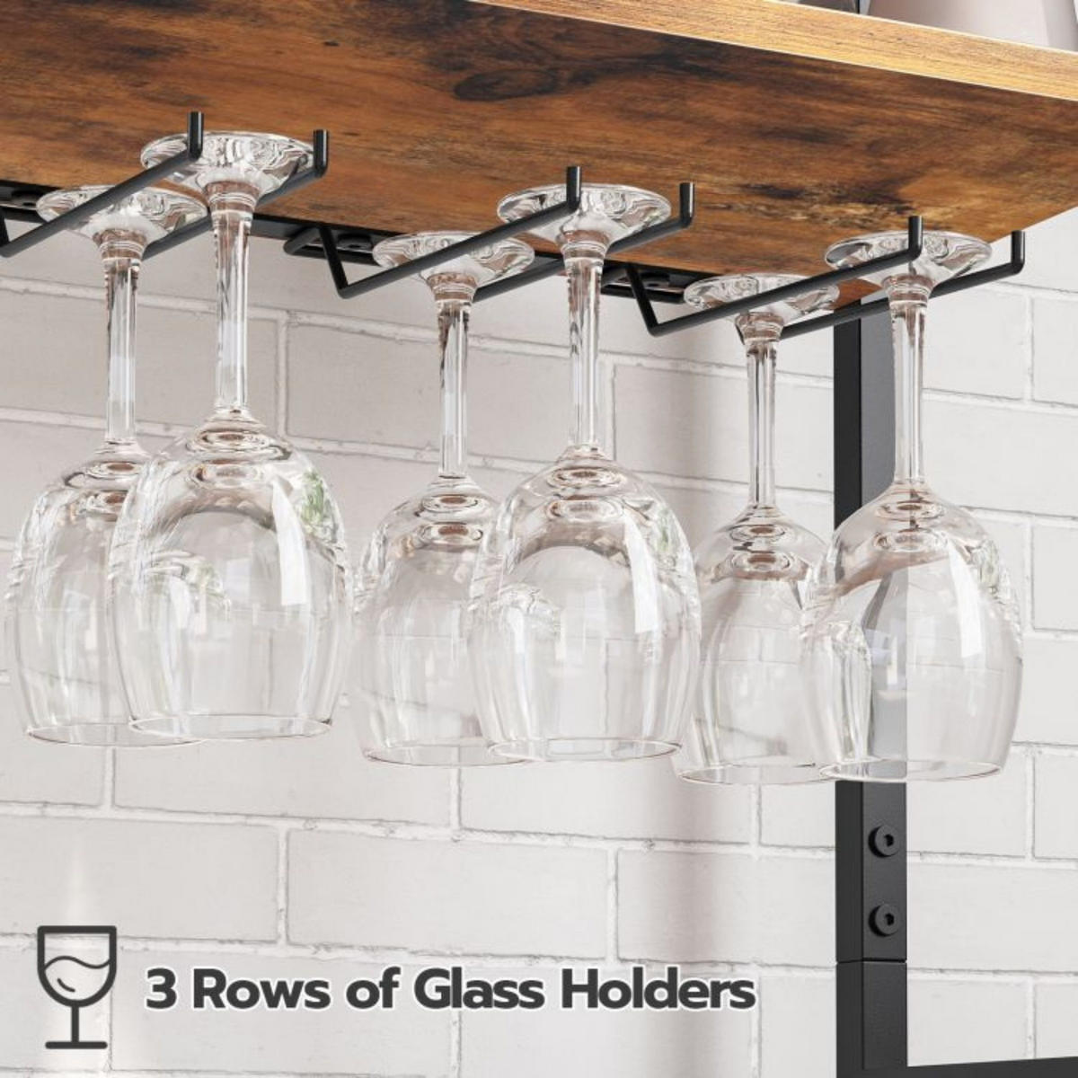 WEINREGAL Braun Glashalter 16 Flaschen - Braun, Holzwerkstoff (24/100/42cm) - Hoobro