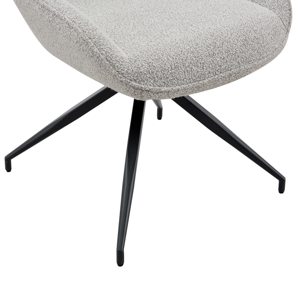ESSZIMMERSTUHL 2er-Set 360° drehbar Stoff Warm Grey/Schwarz - Schwarz, Metall (50/87/50cm) - Meubliv