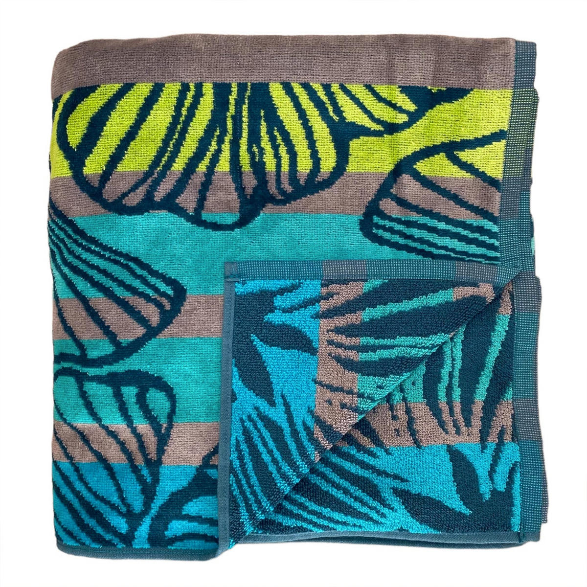 STRANDTUCH Frottee Velours Jacquard Camada 140x180 400g/m² - Grau, Textil (140/180cm) - LE COMPTOIR DE LA PLAGE