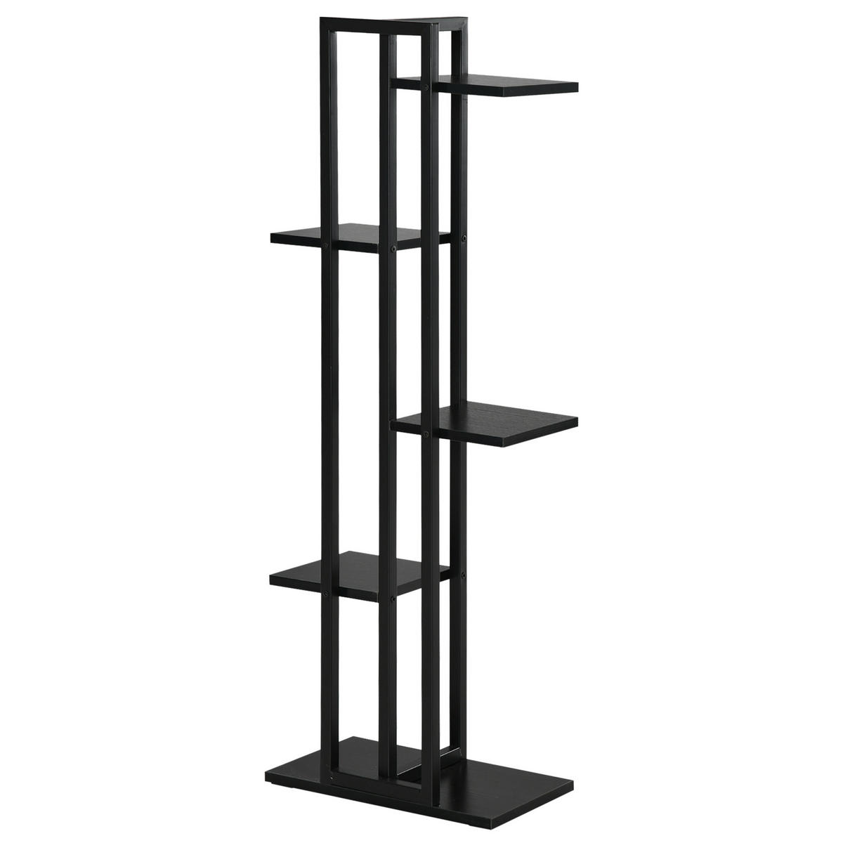 BLUMENTREPPE DE-12247 5-stufig, 40/22/113 cm, ma/. 2 kg pro Etage Schwarz - Schwarz, Holzwerkstoff (22/113/40cm) - ComfortXL
