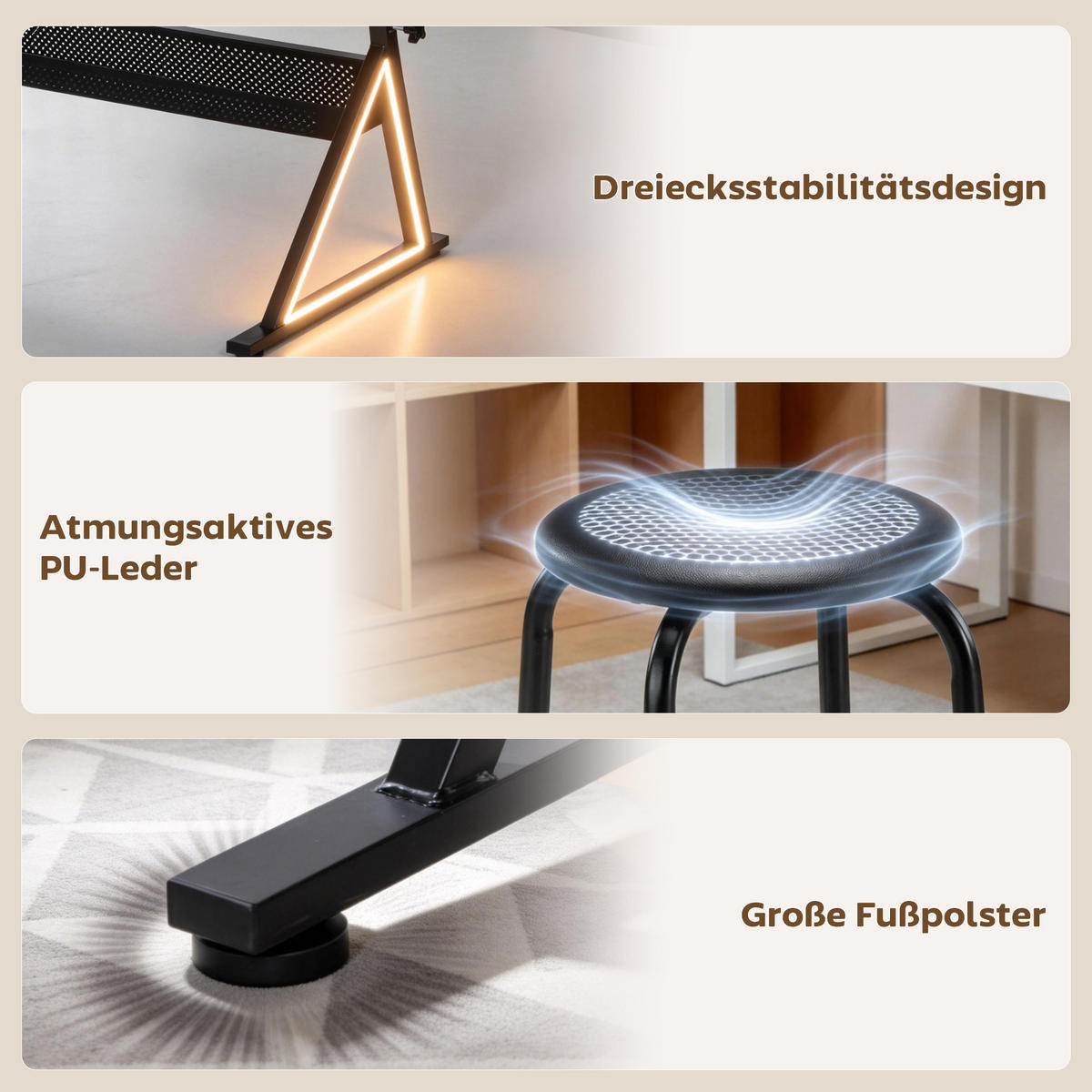 ZEICHENTISCH mit Hocker aus MDF Metall Weiß - Schwarz/Weiß, Leder/Holzwerkstoff (120/60/92cm) - HOMCOM