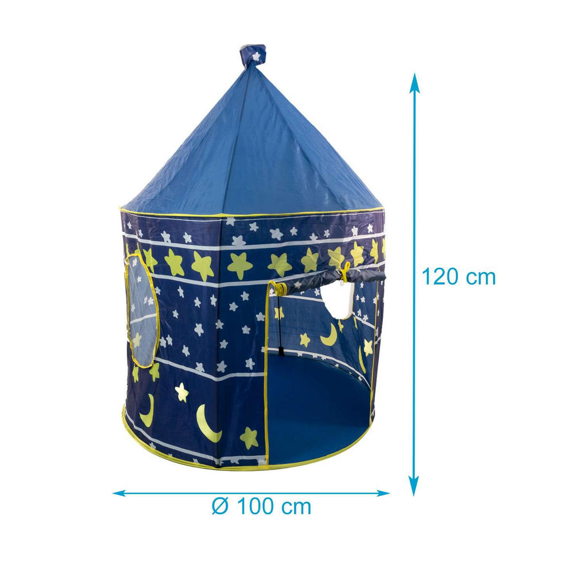 KINDERSPIELZELT 100/128 cm - Blau, Kunststoff (100/100cm) - Intirilife