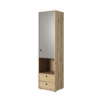 STAURAUMSCHRANK Kuki Bernstein Eiche / platingrau 50 / 40 / 193 cm - Braun/Grau, Holz/Holzwerkstoff (50/193/40cm) - Feldmann-Wohnen