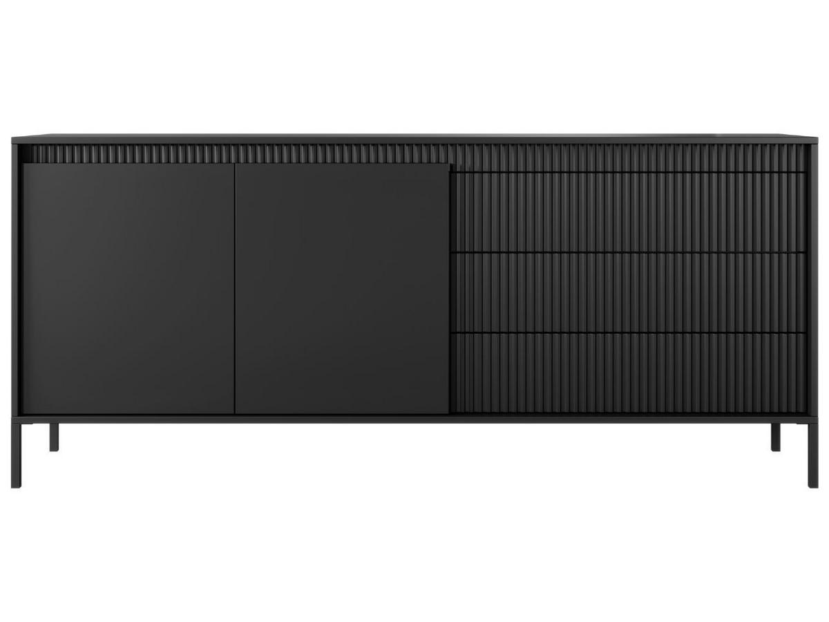 KOMMODE Schwarz 187/82/40 cm Sorano - Schwarz, Naturmaterialien/Metall (187/82/40cm) - Graingold