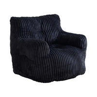 SITZSACK gepolstert 100 x 94 x 70 cm Cord Schwarz - Schwarz, Kunststoff (94/70/100cm) - Beauniv