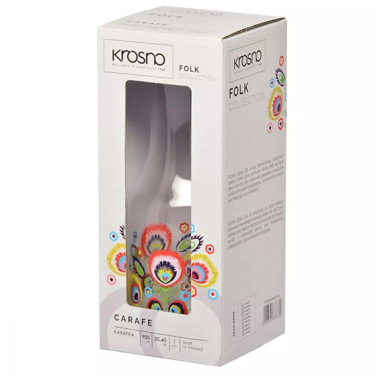 WASSERKARAFFE, 1 Stk., 900 ml - Multicolor, Glas (0.9L) - Krosno Glass