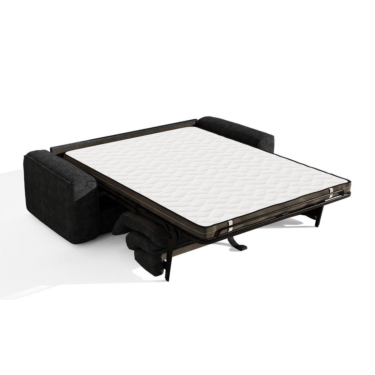 SCHLAFSOFA Express COMO Cord Schwarz 236cm - Schwarz, Textil (236/78/100cm) - Premium Interiors