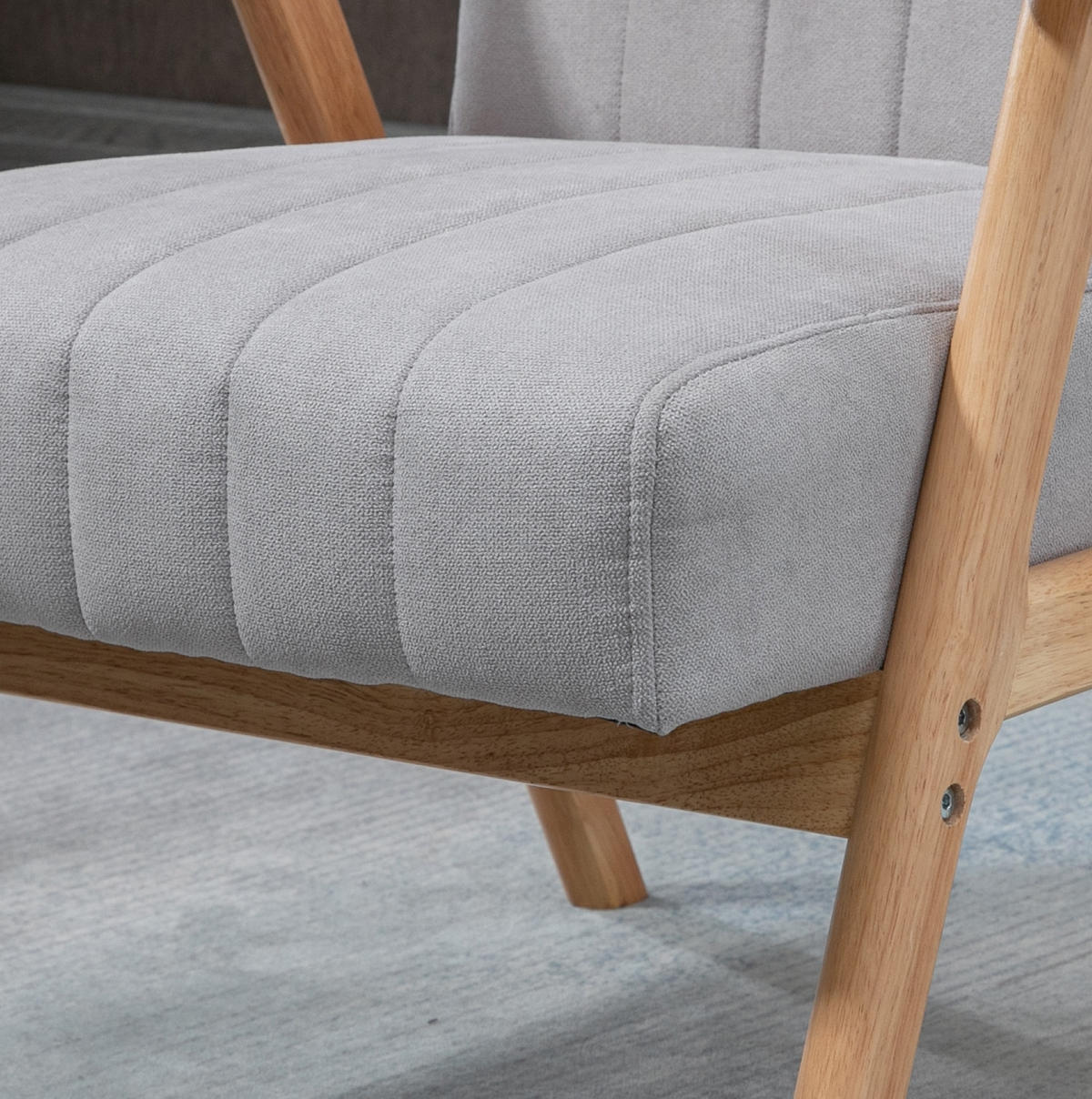 SESSEL Polyester Samtoptik mit Armlehnen 68/74/82 cm Hellgrau - Hellgrau, Textil (74/82/68cm) - Redom