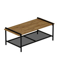 COUCHTISCH Lara mit Metallfüße Atlantic Walnuss 9109 - Walnussfarben/Schwarz, Holzwerkstoff/Metall (60/120/45cm) - moebel17