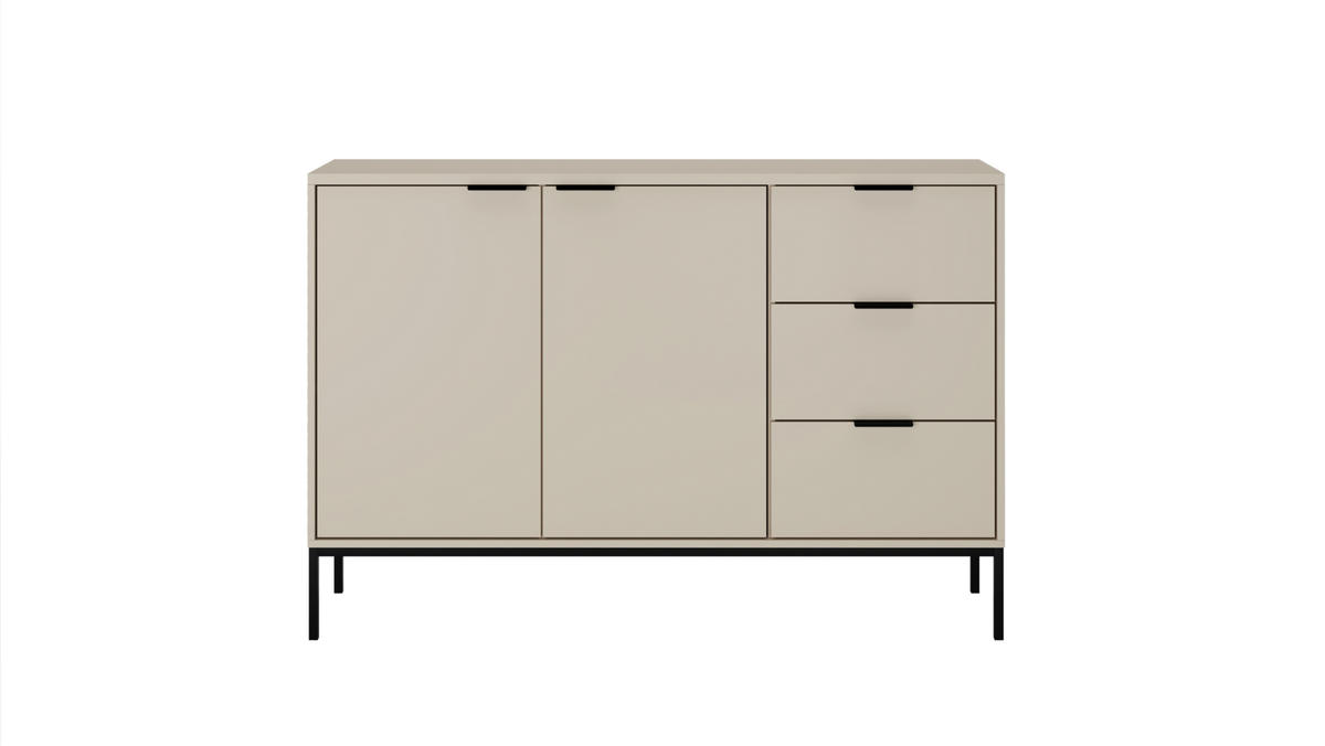 KOMMODE Austin 40/100,4/150 - Kaschmir/Schwarz, Holzwerkstoff (40/100/150cm) - RAUMHIRSCH FURNITURE