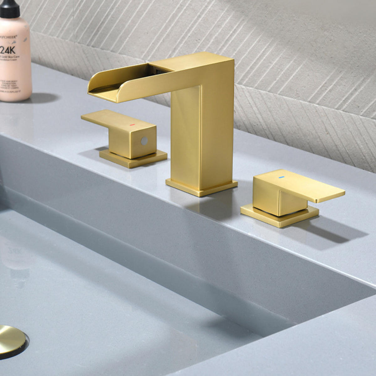 ARMATUR für Warm- und Kaltwasser – Gold – Vollkupfer-Konstruktion - Platinfarben, Metall (35/8.5/28cm)