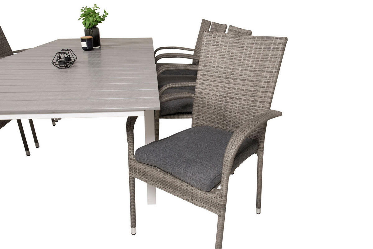 GARTENTISCHGRUPPE Grau - Grau, Holzwerkstoff - ebuy24