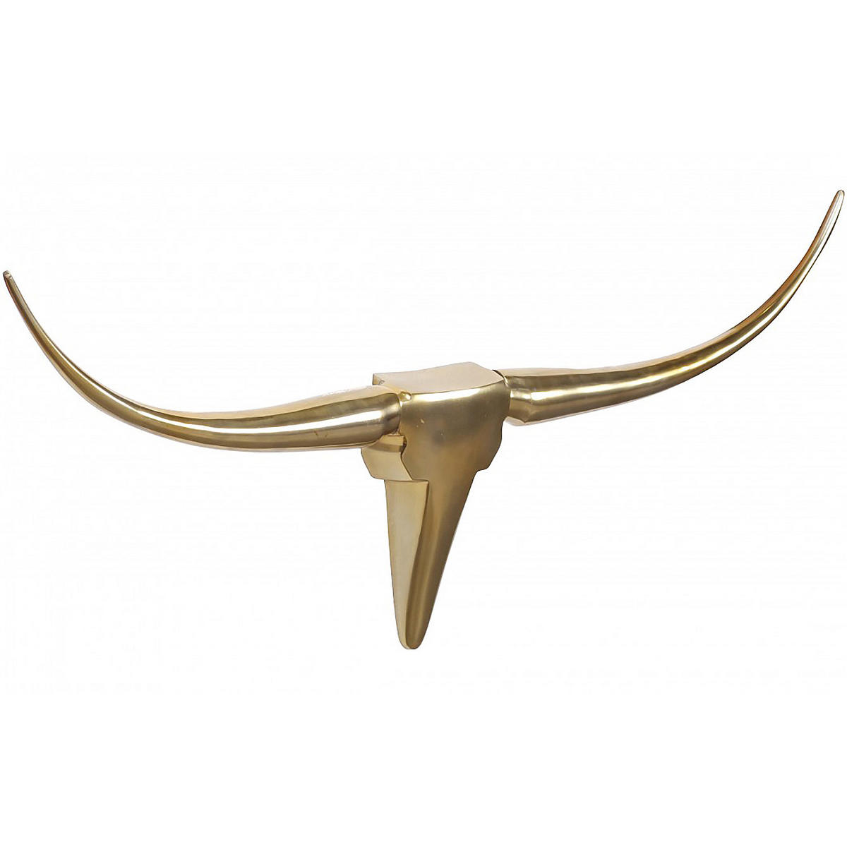 WANDDEKO Bull Geweih aus Aluminium 125 cm Breite, Gold 100x6x40 cm - Goldfarben, Metall (100/40/6cm) - KADIMA DESIGN