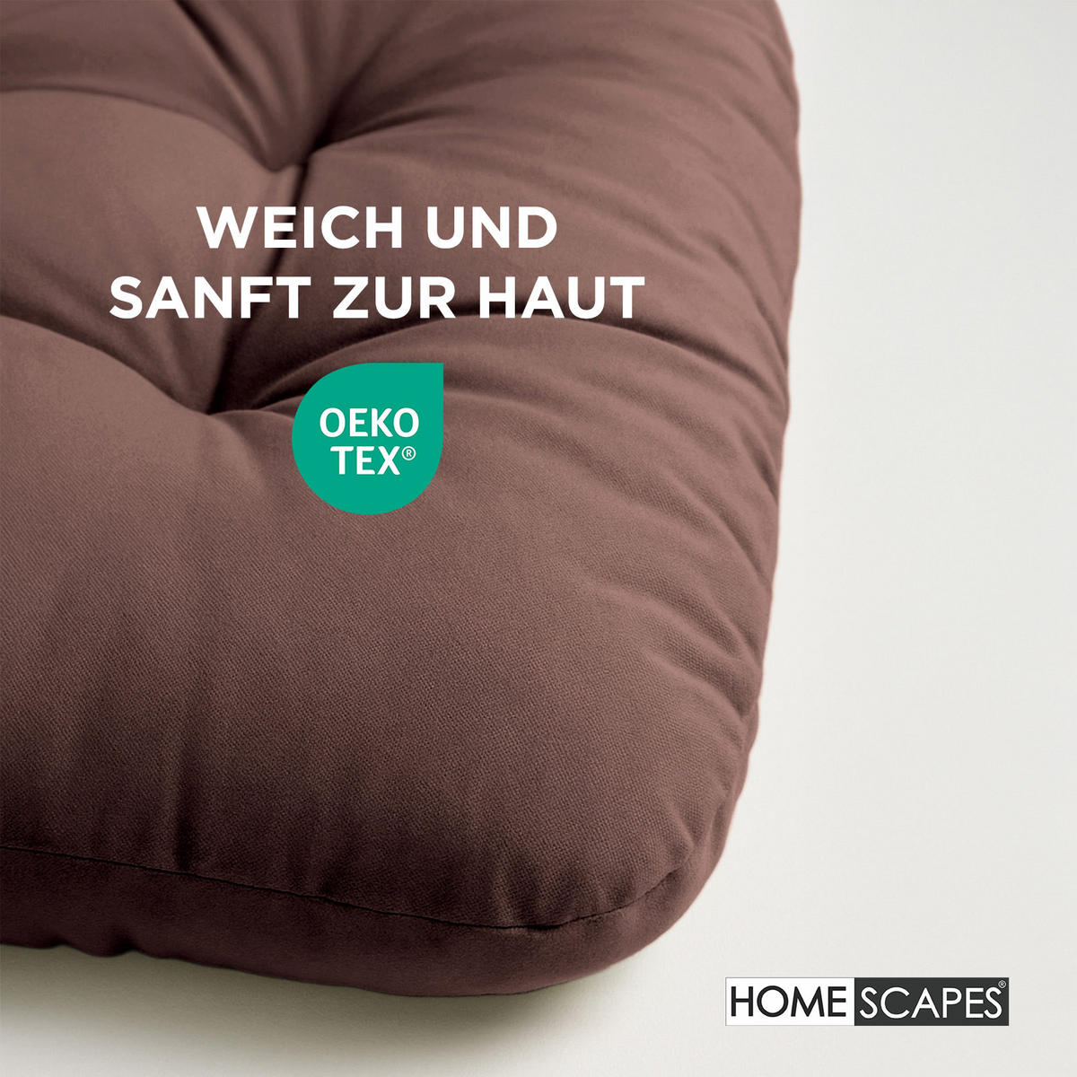 HÄNGESESSEL-KISSEN braun – halbrund, 80/120 cm - Braun, Textil (80/12/120cm) - Homescapes