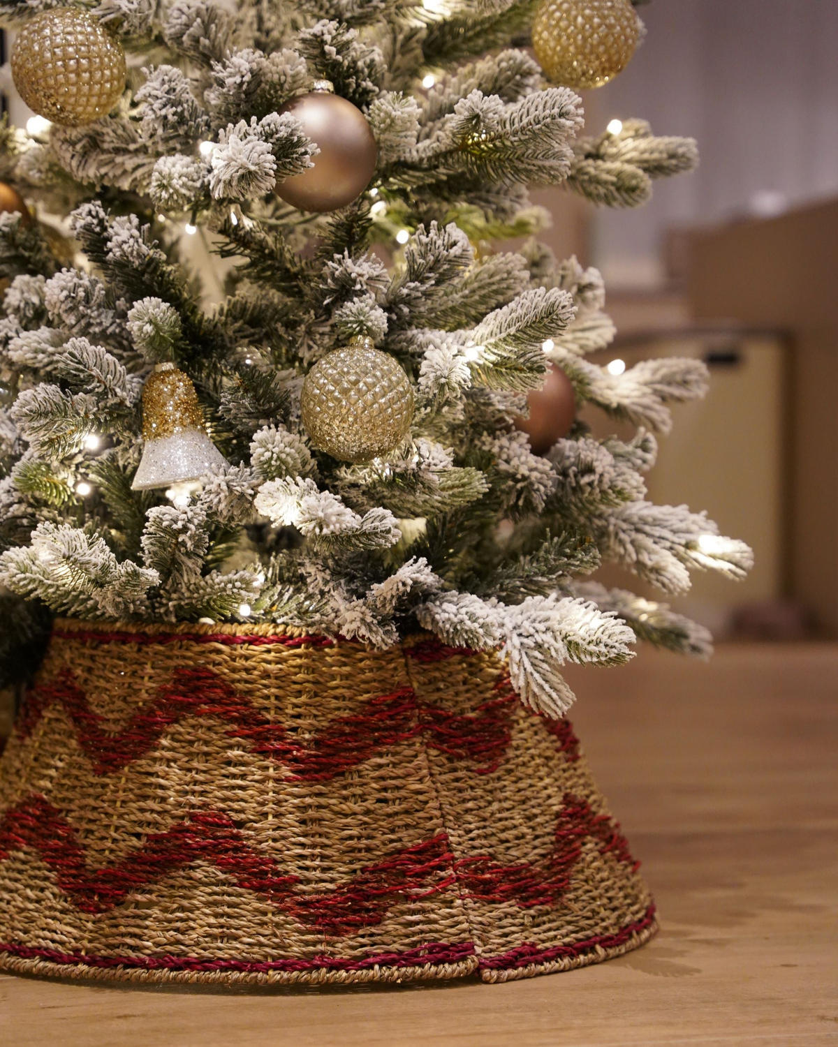 SUKNĚ POD VÁNOČNÍ STROMEK 24 cm Přírodní Hiver - přírodní/červená, přírodní materiály (24cm) - Beliani