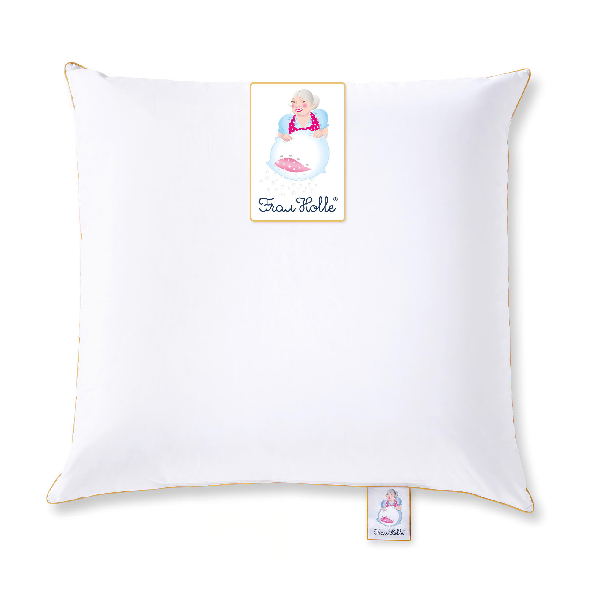 KOPFKISSEN MEGA mittelfest - 50% DAUNEN - Weiß, Naturmaterialien/Textil (80/80cm) - Frau Holle