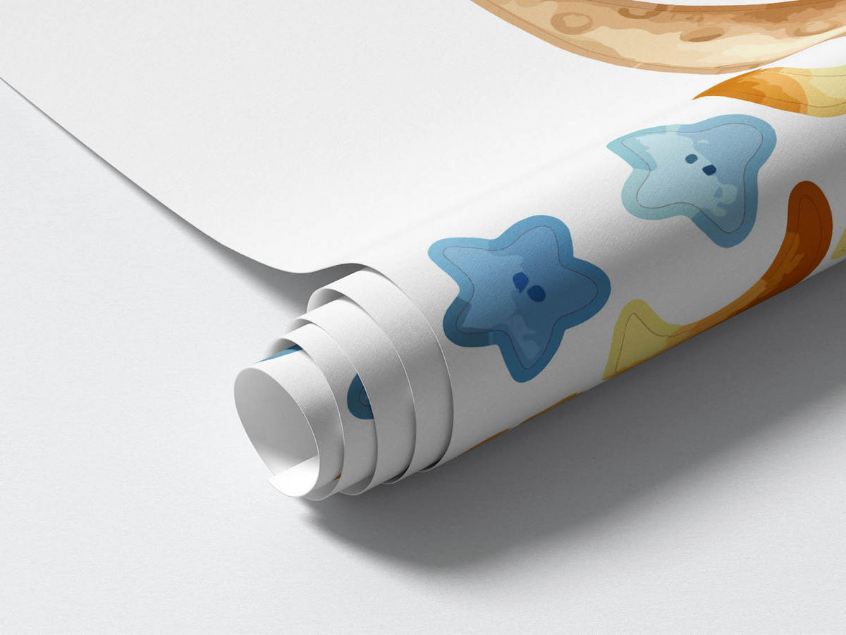 WANDAUFKLEBER 80x137cm - Schlafende Teddybären - Multicolor, Kunststoff (80/137/0.1cm) - Wallfluent