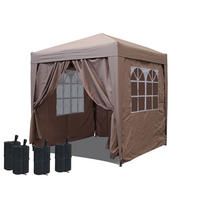 FALTPAVILLON 2,5x2,5m Graubeige inkl. 4 Fußgewichten - Beige, Metall (250/245/250cm) - QUICK STAR