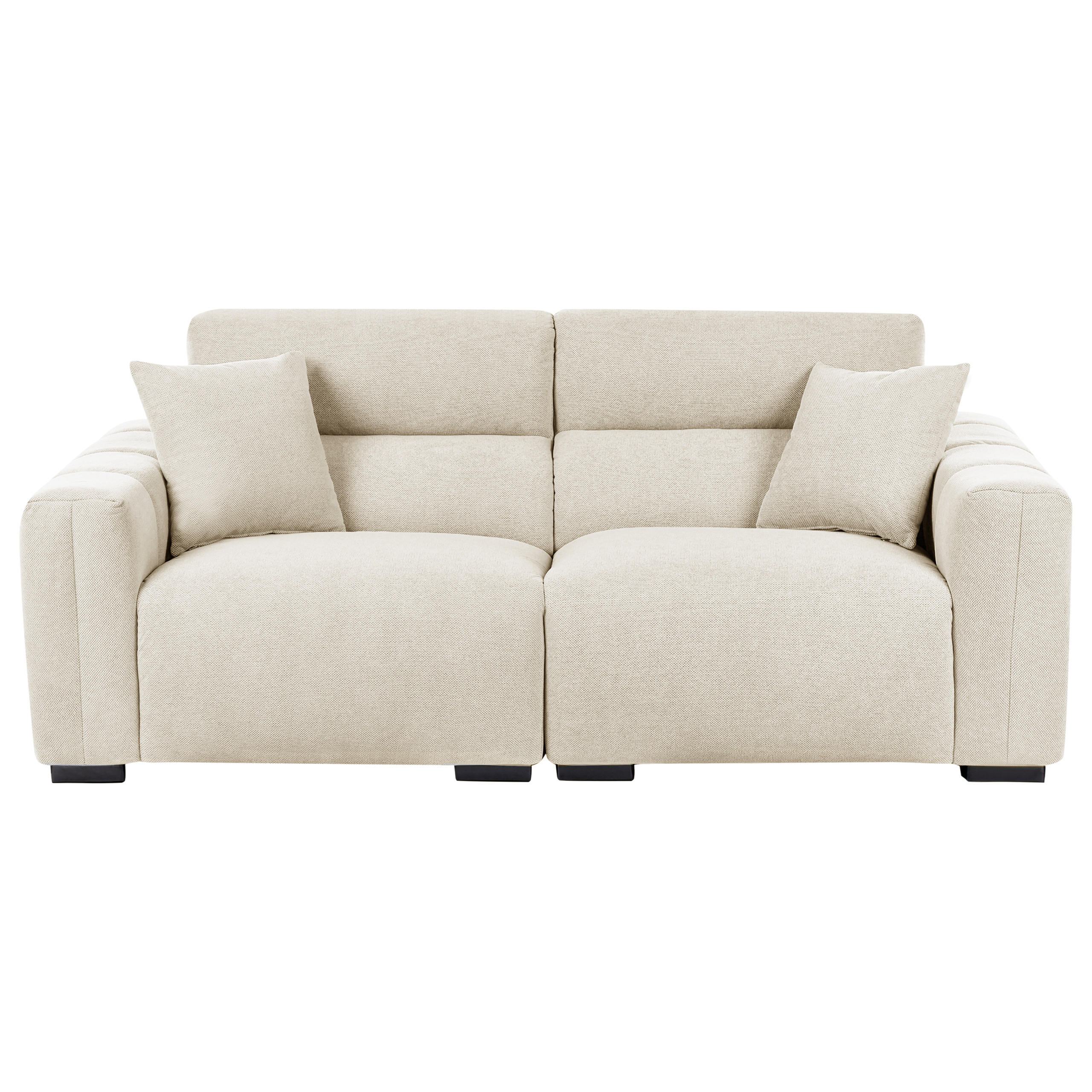 3-SITZER-SOFA Stoff Hellbeige Fauskan - Beige, Textil (203/84/96cm) - Beliani