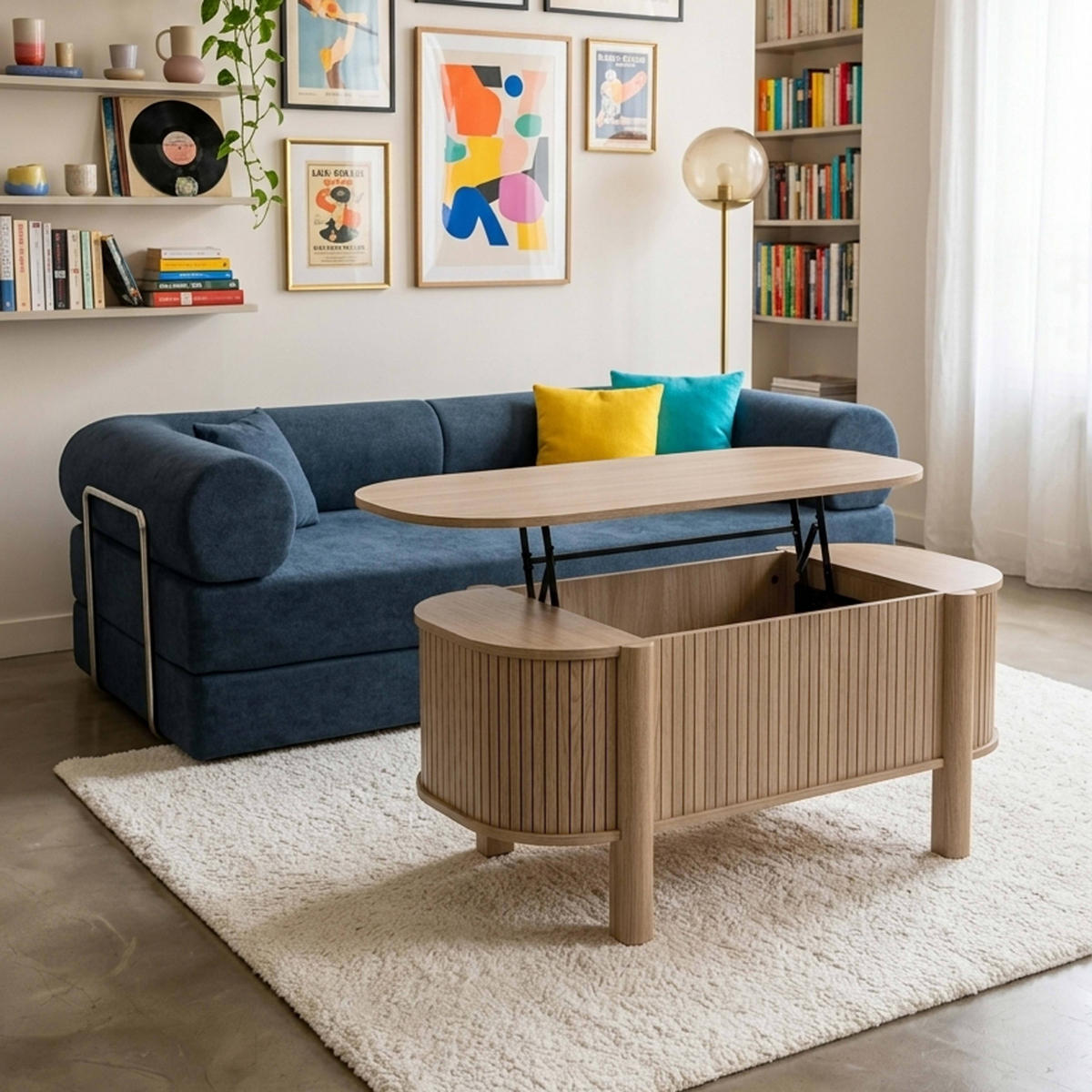 COUCHTISCH, helles Holz - Beige, Holz (48/100/45cm) - Oviala