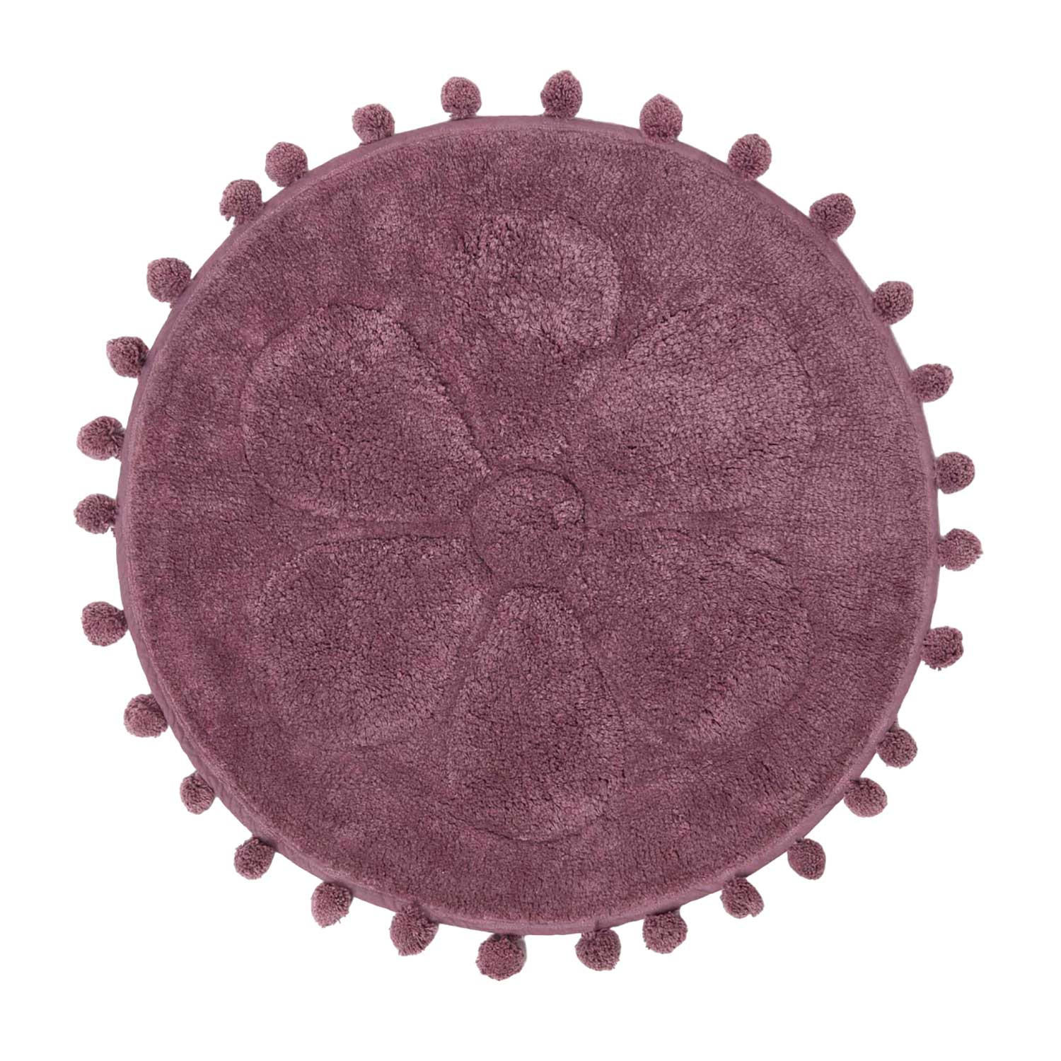 BADEMATTE Blume rund 60 cm, Baumwolle - Lila, Textil (60/60cm) - Homescapes