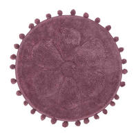BADEMATTE Blume rund 60 cm, Baumwolle - Lila, Textil (60/60cm) - Homescapes