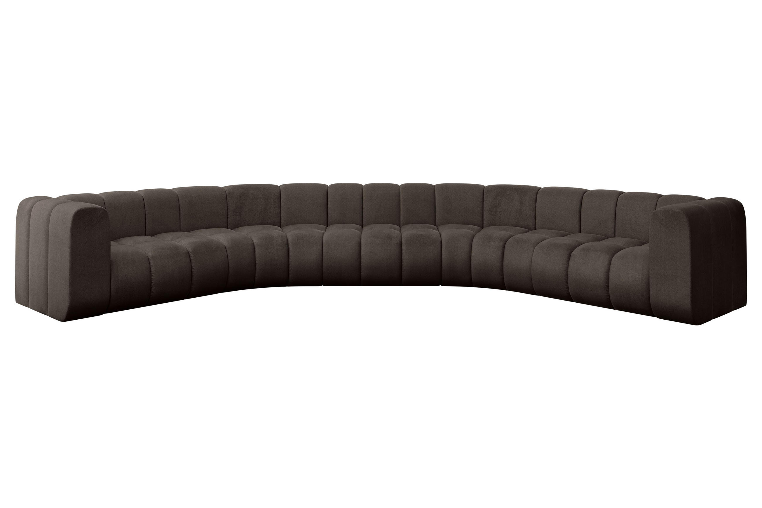 WOHNLANDSCHAFT modulares Sofa Lazro-U1 - 373x373x70 cm Braun - Braun, Holzwerkstoff/Textil (373/70/373cm) - ALTDECOR