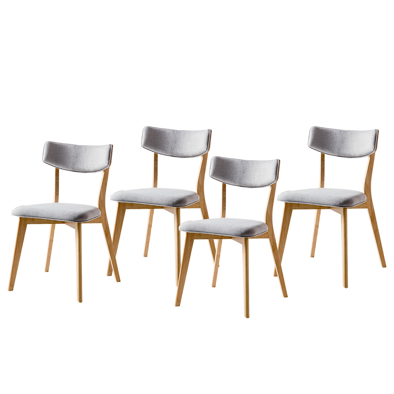 ESSZIMMERSTUHL - Massivholz / Textil - Eichefarben/Hellgrau, Holz/Holzwerkstoff (50/79/50cm) - home24