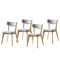 ESSZIMMERSTUHL - Massivholz / Textil - Eichefarben/Hellgrau, Holz/Holzwerkstoff (50/79/50cm) - home24